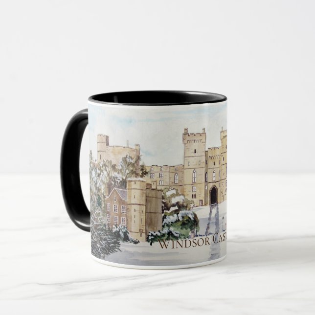 Winter am Schloss Windsor Landschaftsbild Tasse (Vorderseite Links)