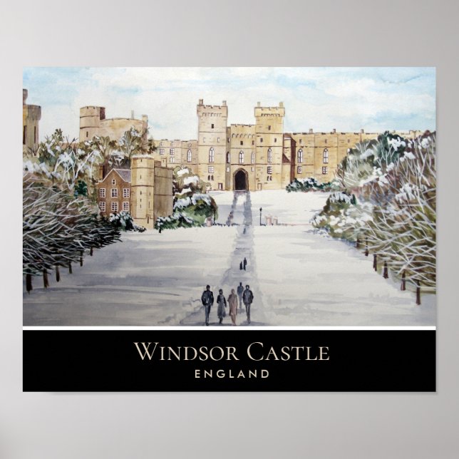 Winter am Windsor Castle Landschaftsbild Poster (Vorne)