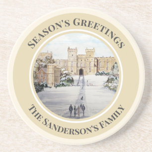 Winter am Windsor Castle Landschaftsmalerei Getränkeuntersetzer