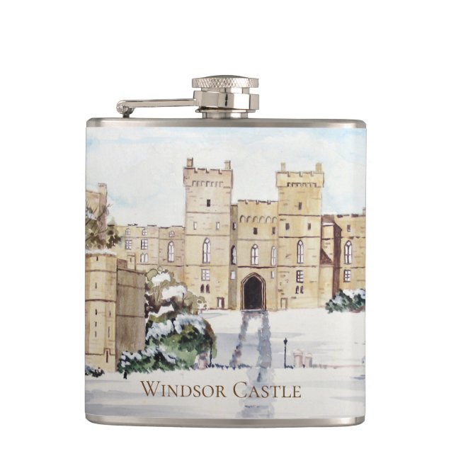 Winter am Windsor Castle von Farida Greenfield Flachmann (Vorderseite)