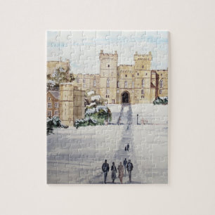 Winter am Windsor Castle von Farida Greenfield Puzzle