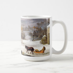 Winter-Americanapferdesleigh-Stadtochsen-Tasse Kaffeetasse