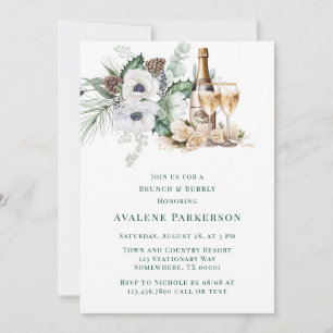 Winter Anemone Handlackierte Brunch & Bubbly Einladung