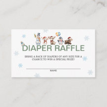 Winter Animal Baby Shower Diaper Raffle 