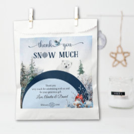 Winter Animal Bird Schnee Vielen Dank Geschenktütchen
