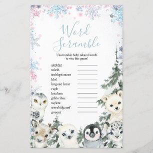 Winter Animal Gender offenbaren Word Scramble