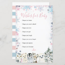 Winter Animal Geneal Reveal Wünsche für Baby