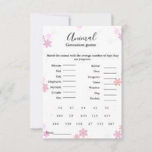 Winter Animal gestylt Spiel Baby Dusche Karte