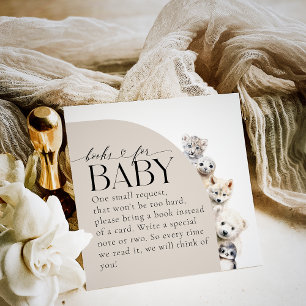 Winter Animals Book Request Baby Dusche Begleitkarte