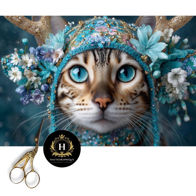 Winter Antler Bengalisches Cat Decoupage Craft Pap Seidenpapier (Von Creator hochgeladen)