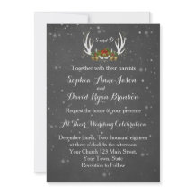 Winter Antlers Chalkboard Hochzeit Einladung