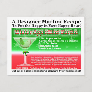 Winter Apple Mint Weihnachts Martini Rezept Card Postkarte