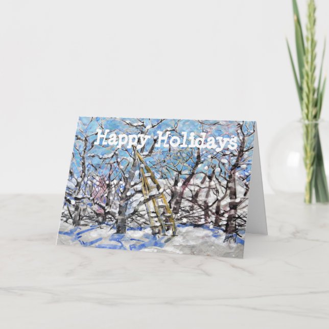 Winter Apple Pruning #140301 Feiertagskarte (Vorderseite)