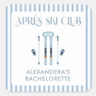Winter Apre Ski Junggeselinnen-Abschied Quadratischer Aufkleber