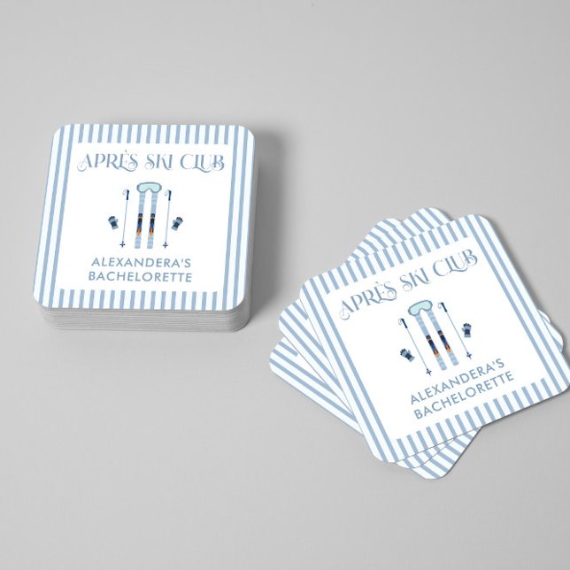 Winter Apres Ski Bachelorette Party  Rechteckiger Pappuntersetzer (Von Creator hochgeladen)