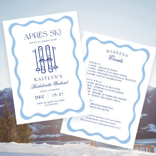 Winter Apres Ski Junggeselinnen-Abschied Einladung