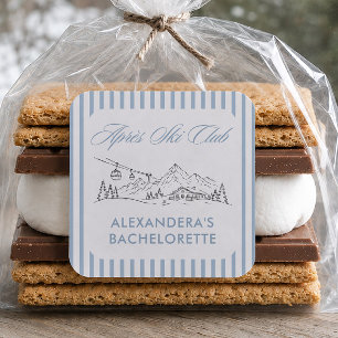 Winter Après-Ski-Junggesellinnenabschied  Quadratischer Aufkleber