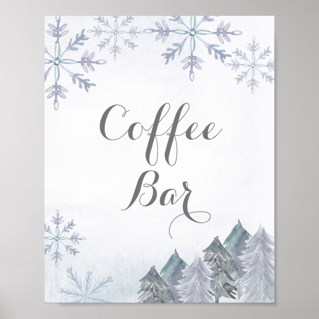 Winter Aquarell Bar Poster (Vorne)
