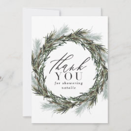 Winter Aquarell botanische Babydusche Vielen Dank