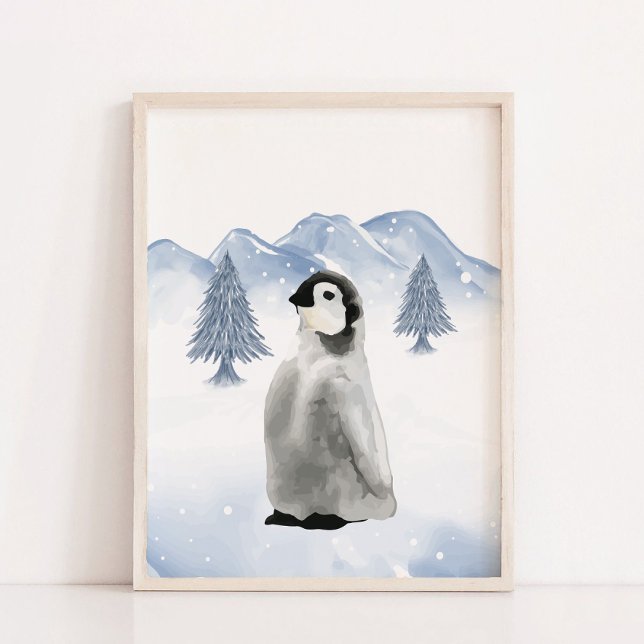 Winter Arctic Animal Pinguin Kinderzimmer Wanddeko Poster (Winter Arctic Animal Penguin Nursery Wall Decor)