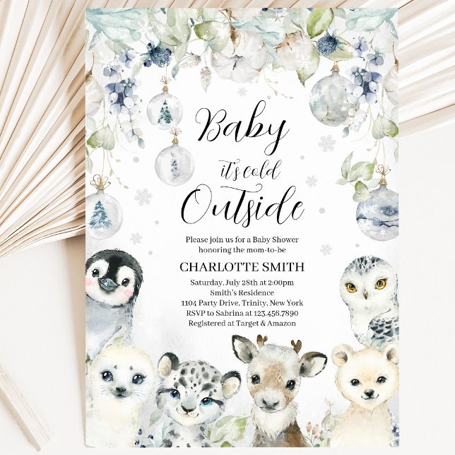 Winter Arctic Animals Baby Dusche Einladung (Von Creator hochgeladen)