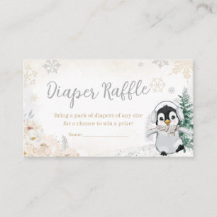 Winter Arctic Pinguin Baby Dusche Windelwanne Raff Begleitkarte