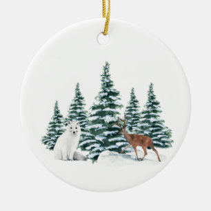 Winter Arctic Weihnachten   Custom 4 Collage Foto Keramik Ornament