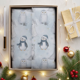 Winter-Arktis-Tiere Niedliche Polartiere Weihnacht Seidenpapier