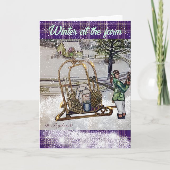 Winter auf dem Bauernhof Einladung (Vorderseite)
