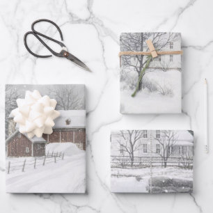 Winter auf dem Bauernhof Geschenkpapier Set