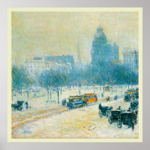 Winter auf dem Gewerkschaft Square von Frederick C Poster