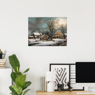 Winter auf dem Land, Ein kalter Morgen Archiv Pr Poster
