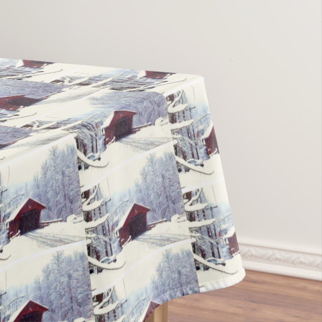 WINTER AUF DER ÜBERDECKTEN BRÜCKE TISCHDECKE (Beispiel)