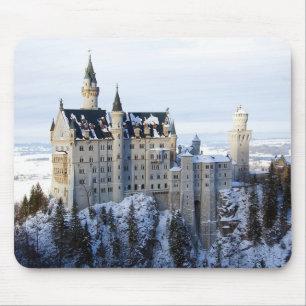 Winter auf Schloss Neuschwanstein, Deutschland Bay Mousepad