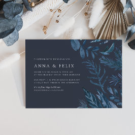 Winter Azure | Blaue Botanische Hochzeit Einladung