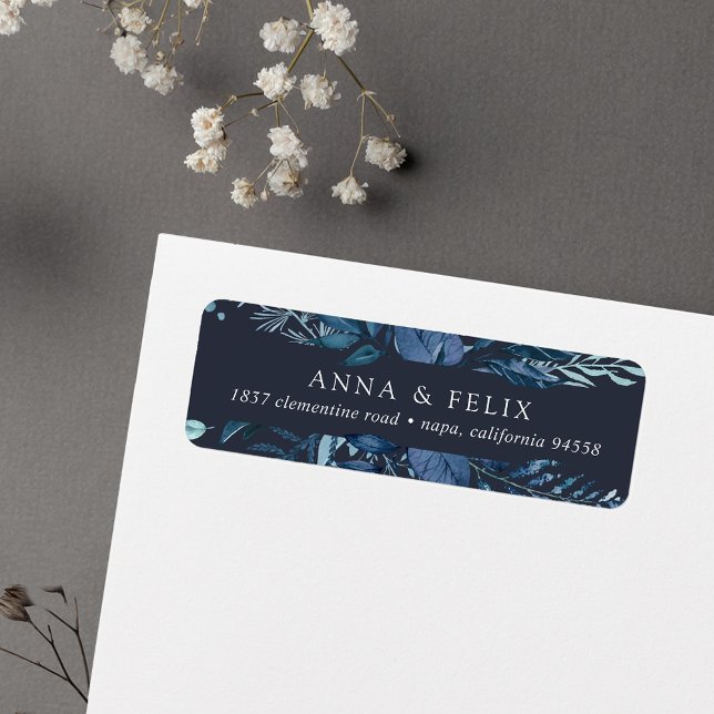 Winter Azure | Blaue botanische Rücksendeadresse (Von Creator hochgeladen)