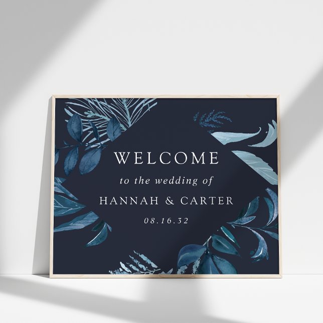 Winter Azure Wedding Welcome Poster (Von Creator hochgeladen)