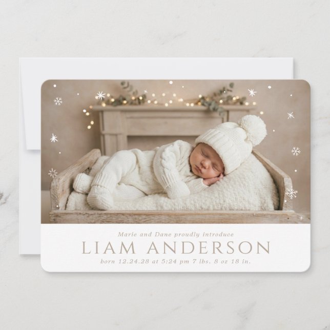 Winter-Baby-Ankündigung Einladung (Vorderseite)
