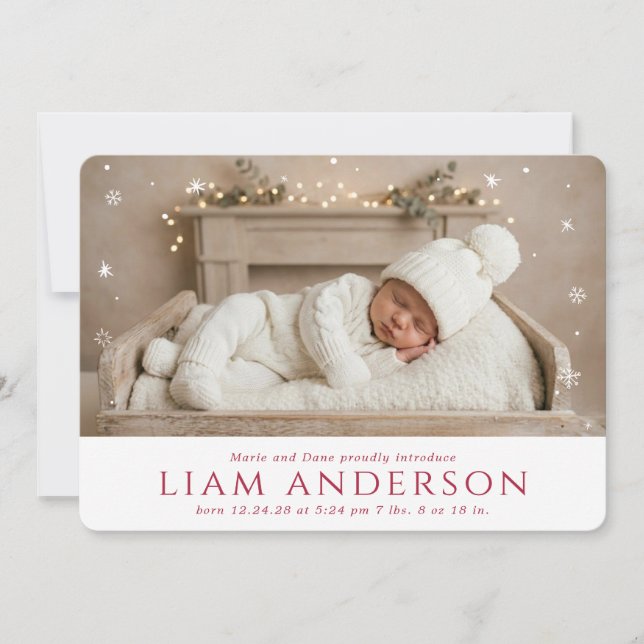 Winter-Baby-Ankündigung Einladung (Vorderseite)