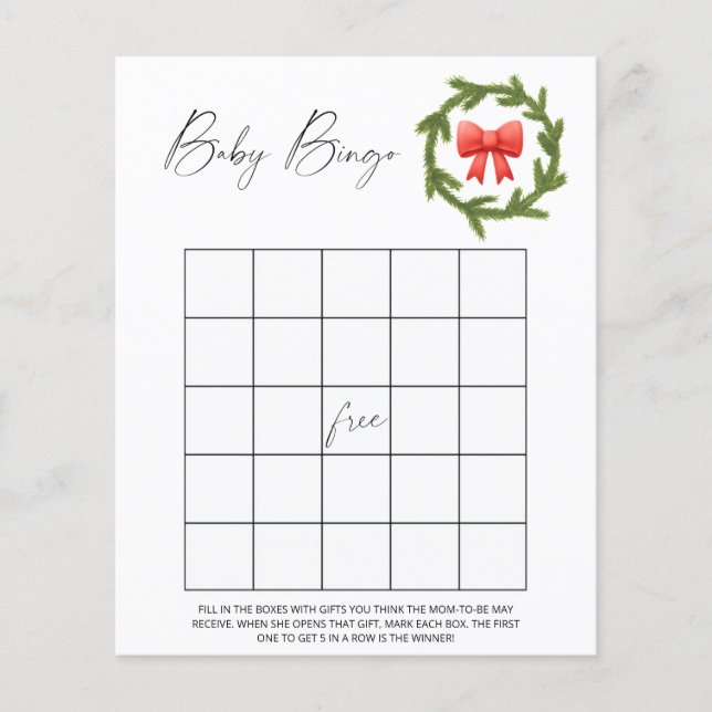 Winter Baby Bingo Spiel (Vorderseite)
