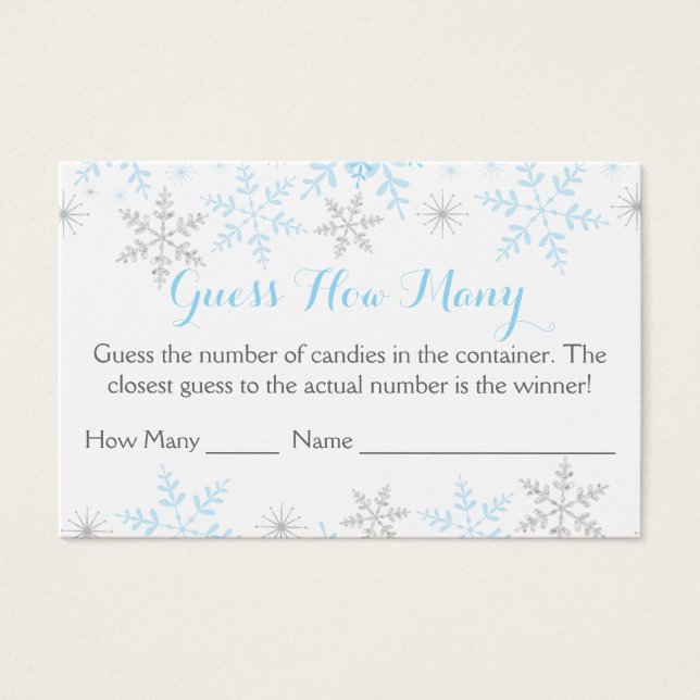 Winter Baby Boy Dusche schätzt wie viele Spiele (Vorderseite)