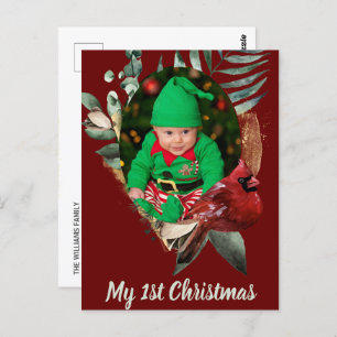 Winter Baby Christmas Foto Geburtserklärung Postkarte