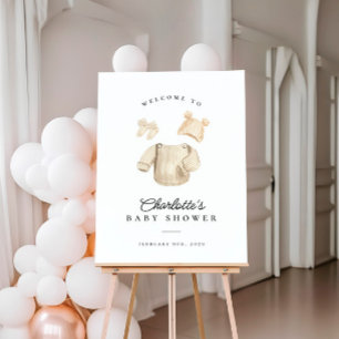 Winter Baby Clothes Baby Dusche Begrüßungszeichen Poster