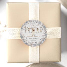 Winter Baby Clothes Babydusche Danke Runder Aufkleber