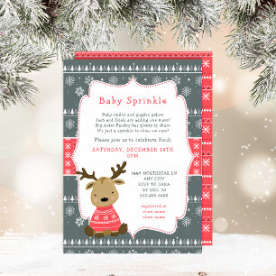 Winter Baby Deer Baby Sprinkle Einladung