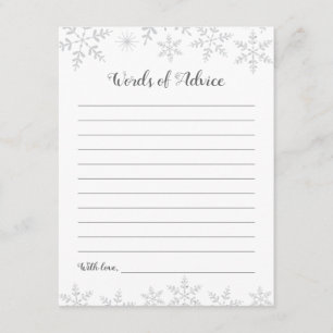 Winter Baby Duschberatungskarte Silver Snowflakes Begleitkarte
