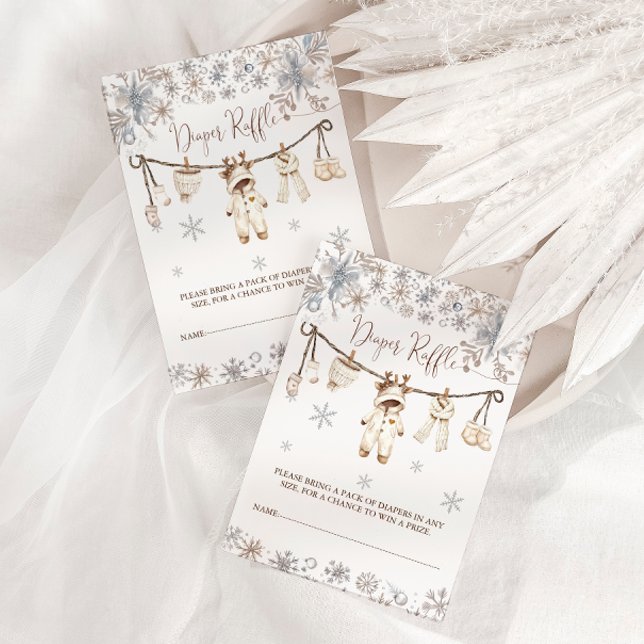 Winter Baby Duschdusche Windeln Raffle Begleitkarte (Von Creator hochgeladen)