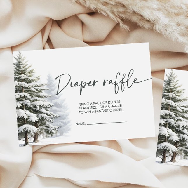 Winter Baby Duschdusche Windeln Raffle Begleitkarte (Von Creator hochgeladen)