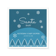 Winter Baby Dusche Blaue Schneeflocken Bäume