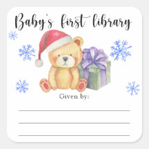 Winter Baby Dusche Buchzeichen, Babybücher